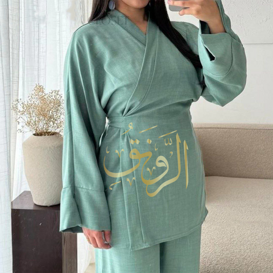 Ensemble Princesse Chic À 2 Pcs En Crêpe Froissé