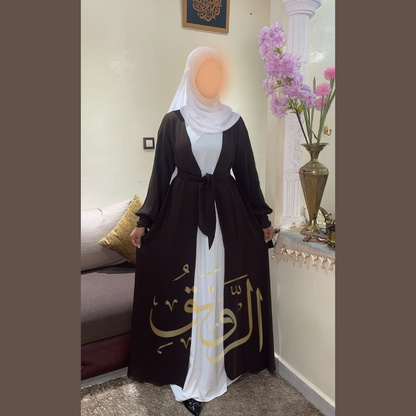 Robe Ameerah En Crêpe De Soie À 2 Pcs Avec Ceinture