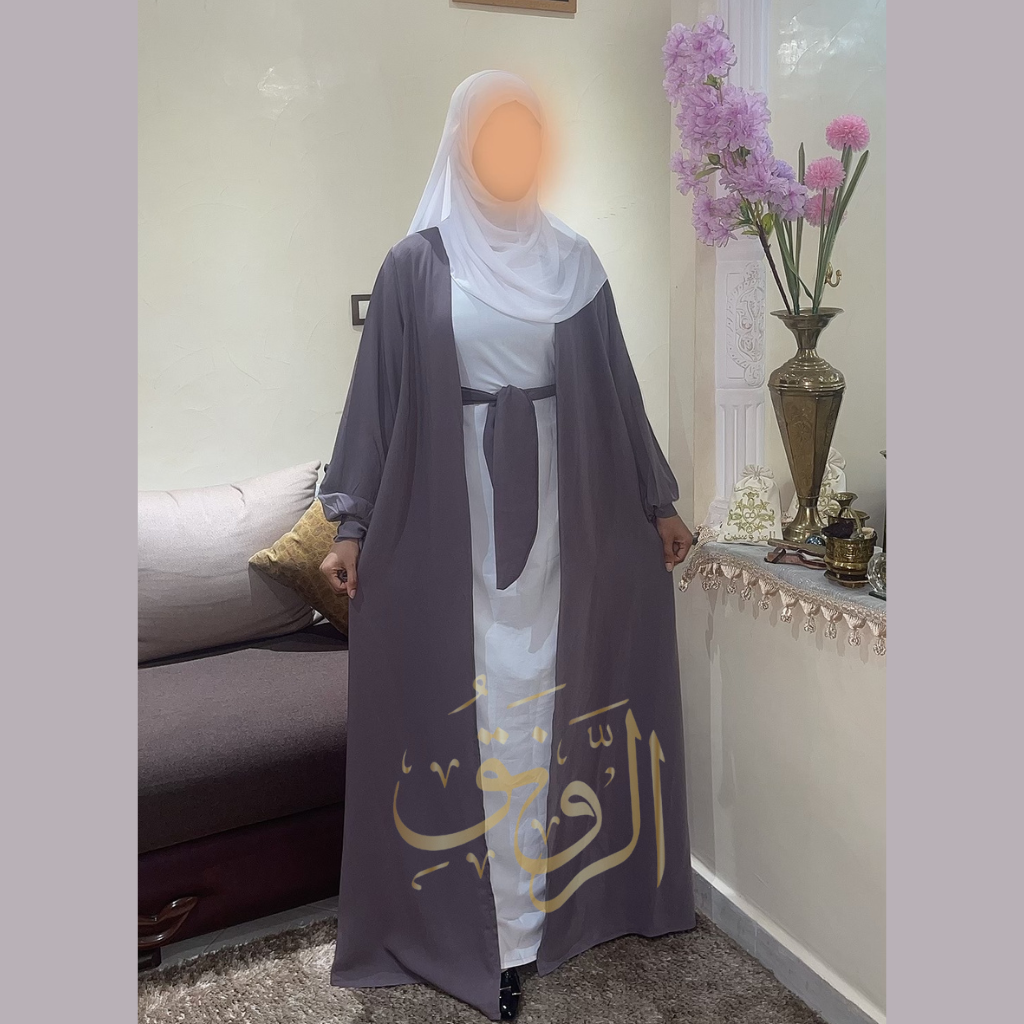 Robe Ameerah En Crêpe De Soie À 2 Pcs Avec Ceinture